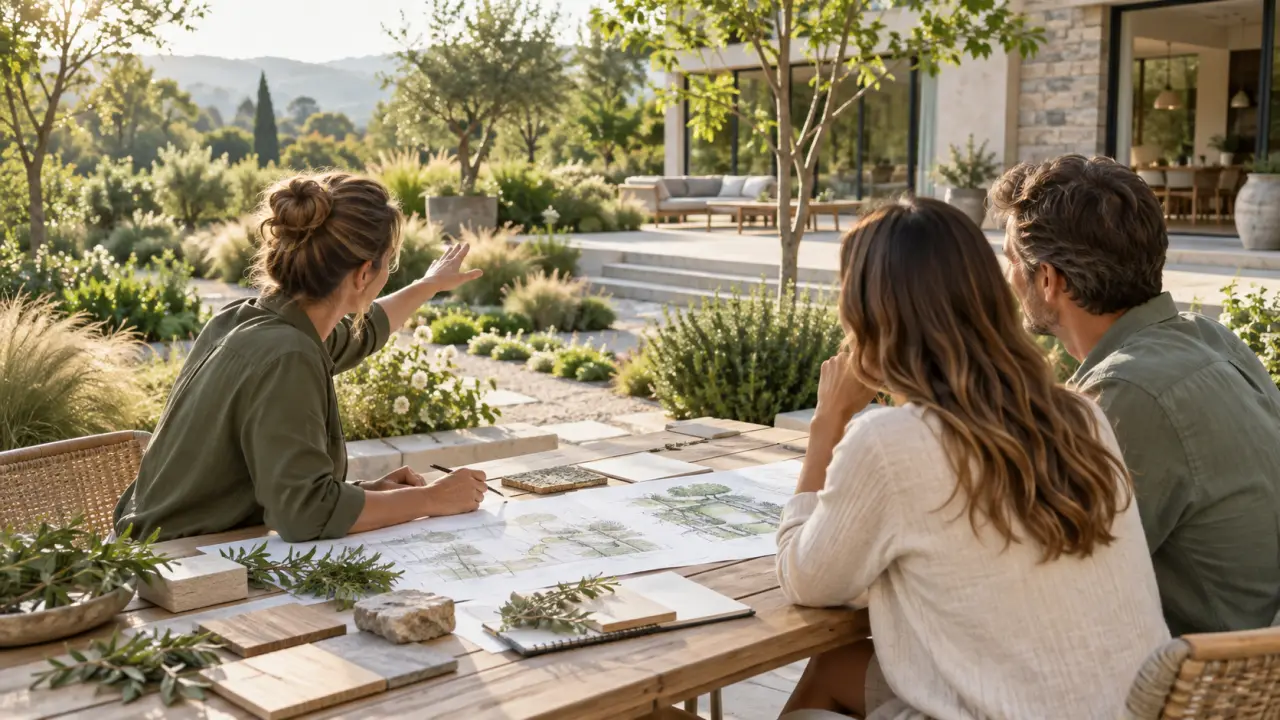 Projet de jardin conçu par un architecte paysagiste, entre esquisse et réalisation