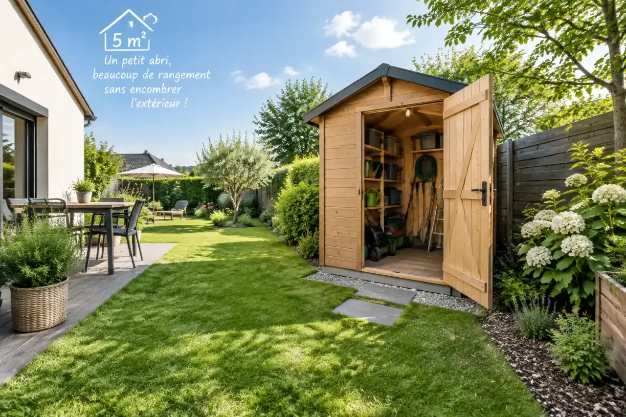 Petit abri de jardin : 5 m² pour ranger sans encombrer l’extérieur
