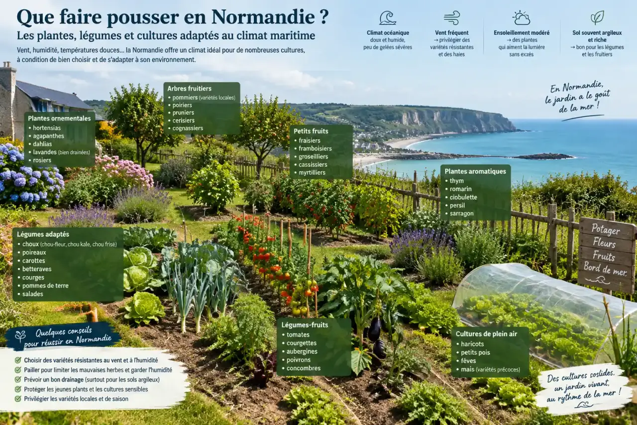 Que faire pousser en Normandie ? Les plantes, légumes et cultures adaptés au climat maritime