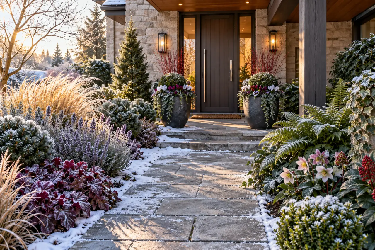 Quelle plante pour une entrée de maison extérieure ? Soleil, ombre et décor d’hiver